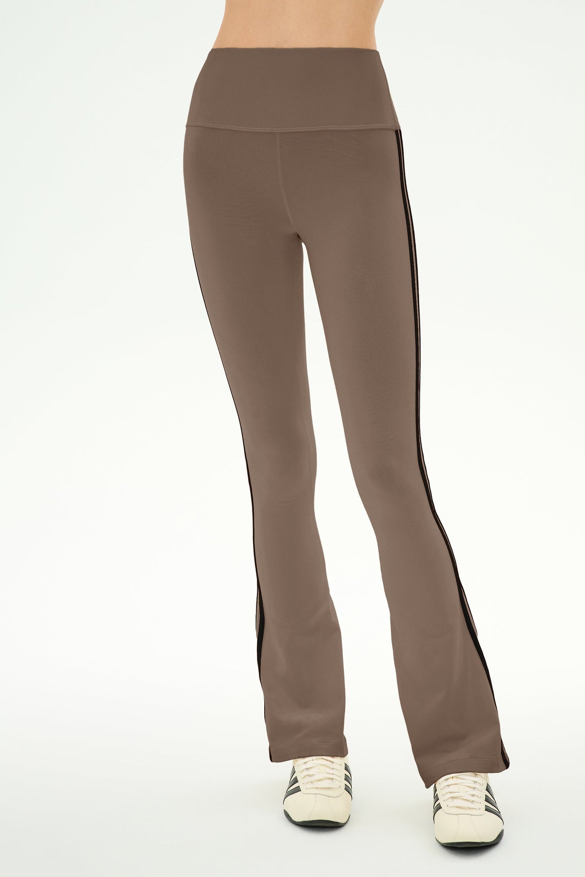 Splits59 Raquel High Waist Supplex Flare in Lentil/Black