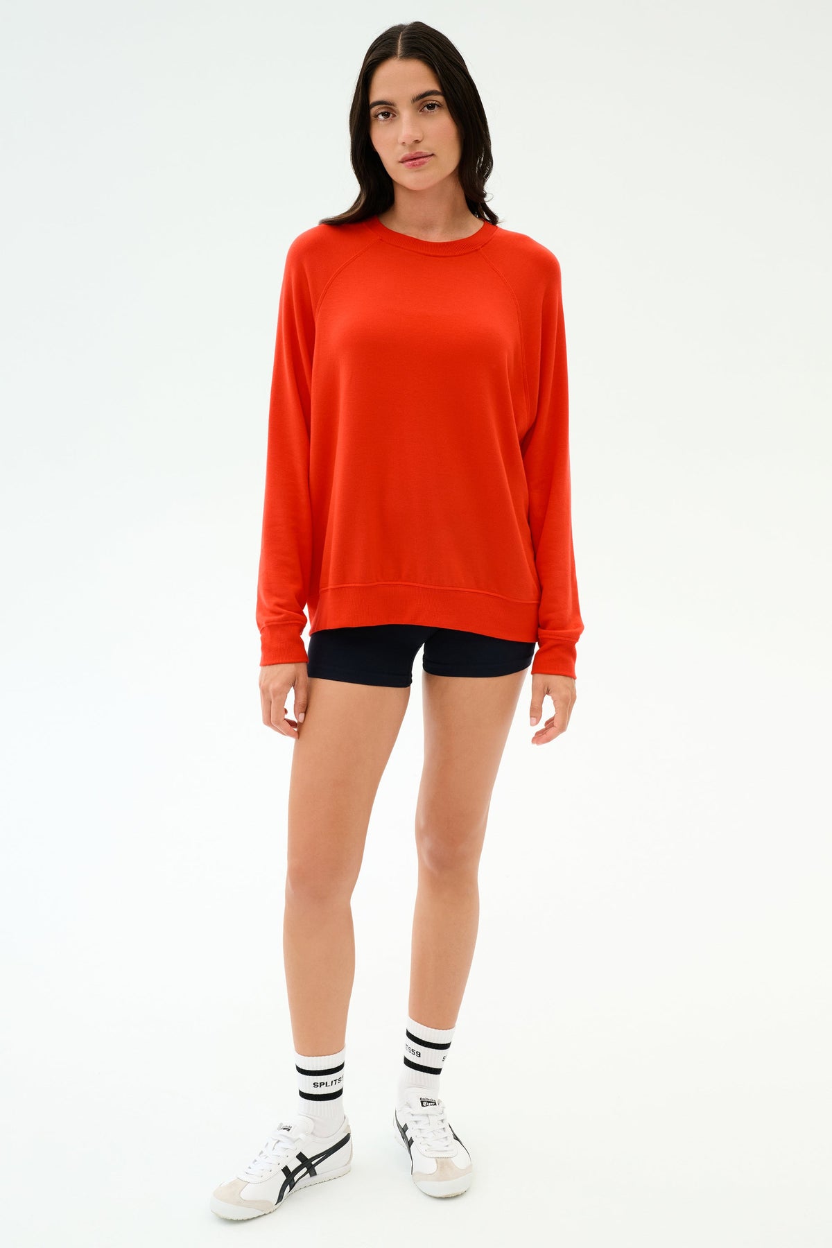 Splits59 Andie Oversized Fleece Sweatshirt in Lotus Red