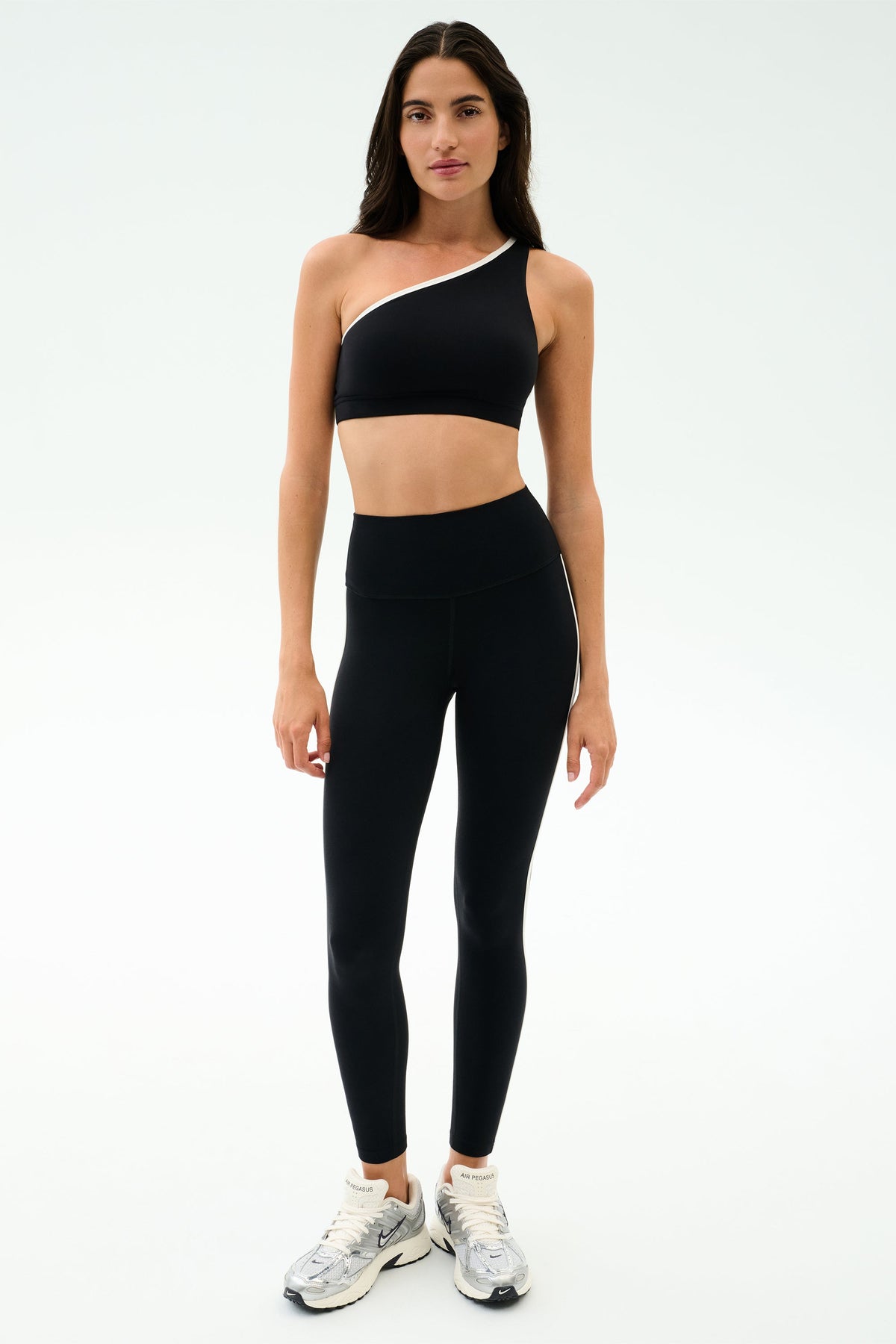 Splits59 Josie Airweight One Shoulder Bra in Black/White