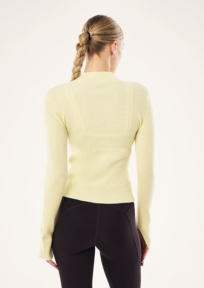 P.E Nation Solar Knit Jacket in Soft Yellow Yelm