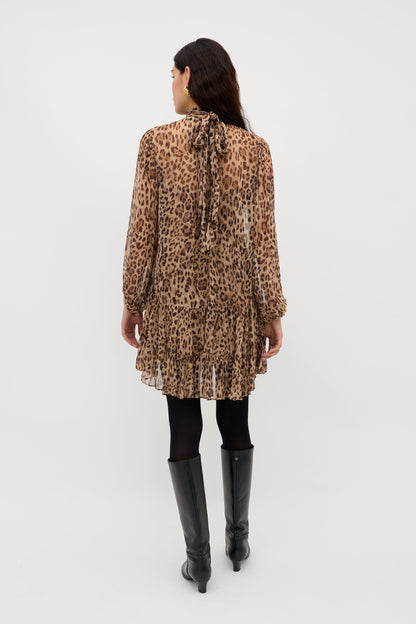 RIXO Anaya Dress in Mila Leopard Brown