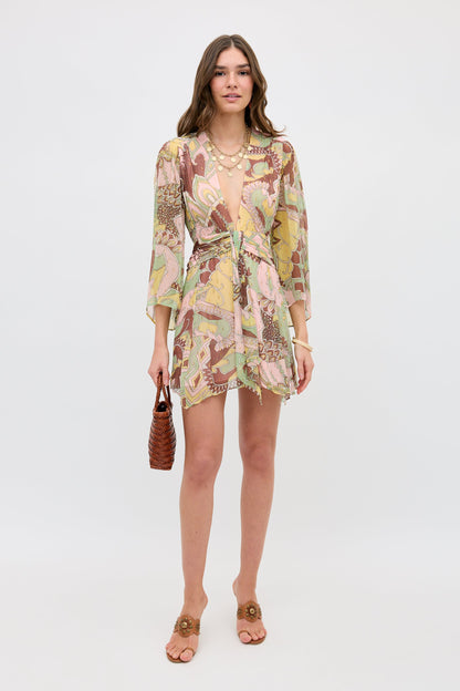 RIXO Clove Dress in Bianca Abstract Green