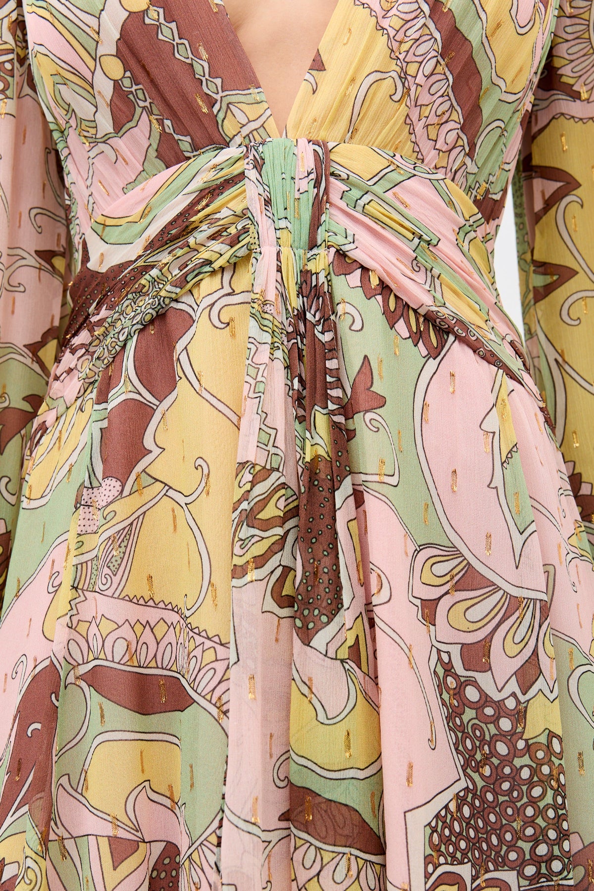 RIXO Clove Dress in Bianca Abstract Green