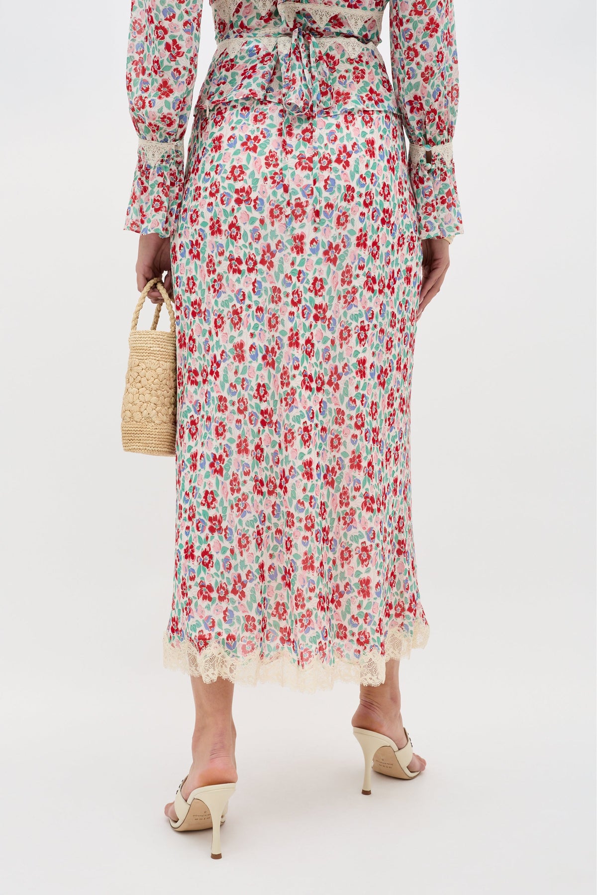 RIXO Stassie Skirt in Bloom Ivory