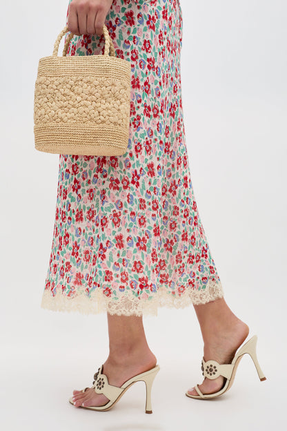 RIXO Stassie Skirt in Bloom Ivory