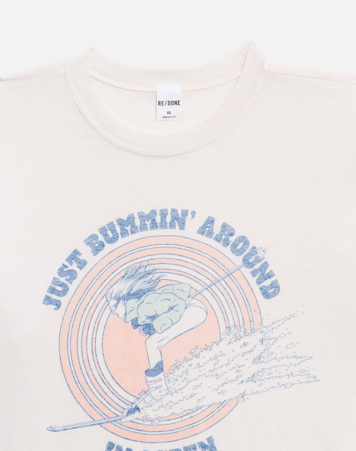 RE/DONE Boxy Boyfriend Long Sleeve Ski Bum in Vintage White