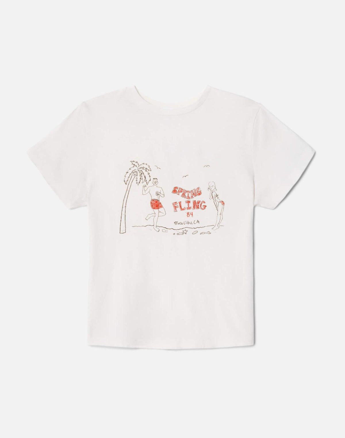 RE/DONE Classic "Spring Fling" Tee in Vintage White