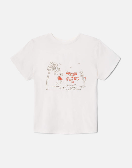 RE/DONE Classic "Spring Fling" Tee in Vintage White