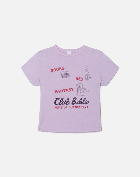 RE/DONE Surplus Classic Tee Club Biblio in Baby Violet
