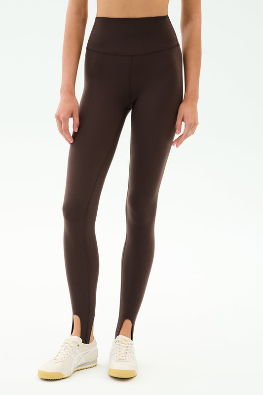 Splits59 River High Waist Airweight Stirrup Leggings in Dark Chocolate