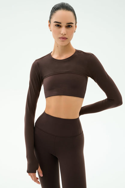 Splits59 Amelia Airweight Lite Shrug in Dark Chocolate