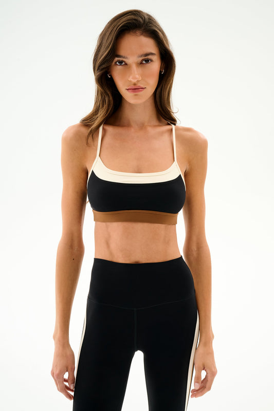 Splits59 Scottie Airweight Bra in Black/Creme