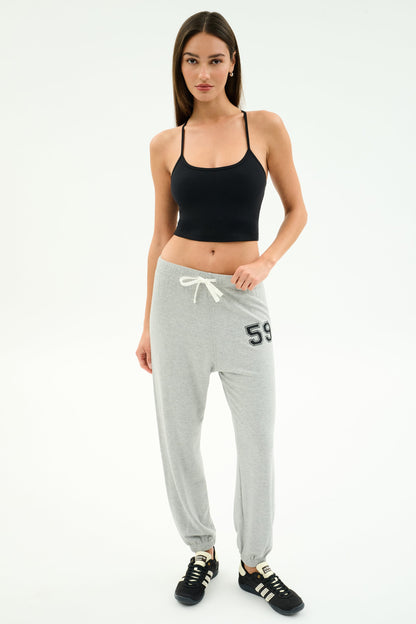 Splits59 Andie Oversized Fleece Varsity 59 Sweatpant in 59 - Heather Gray