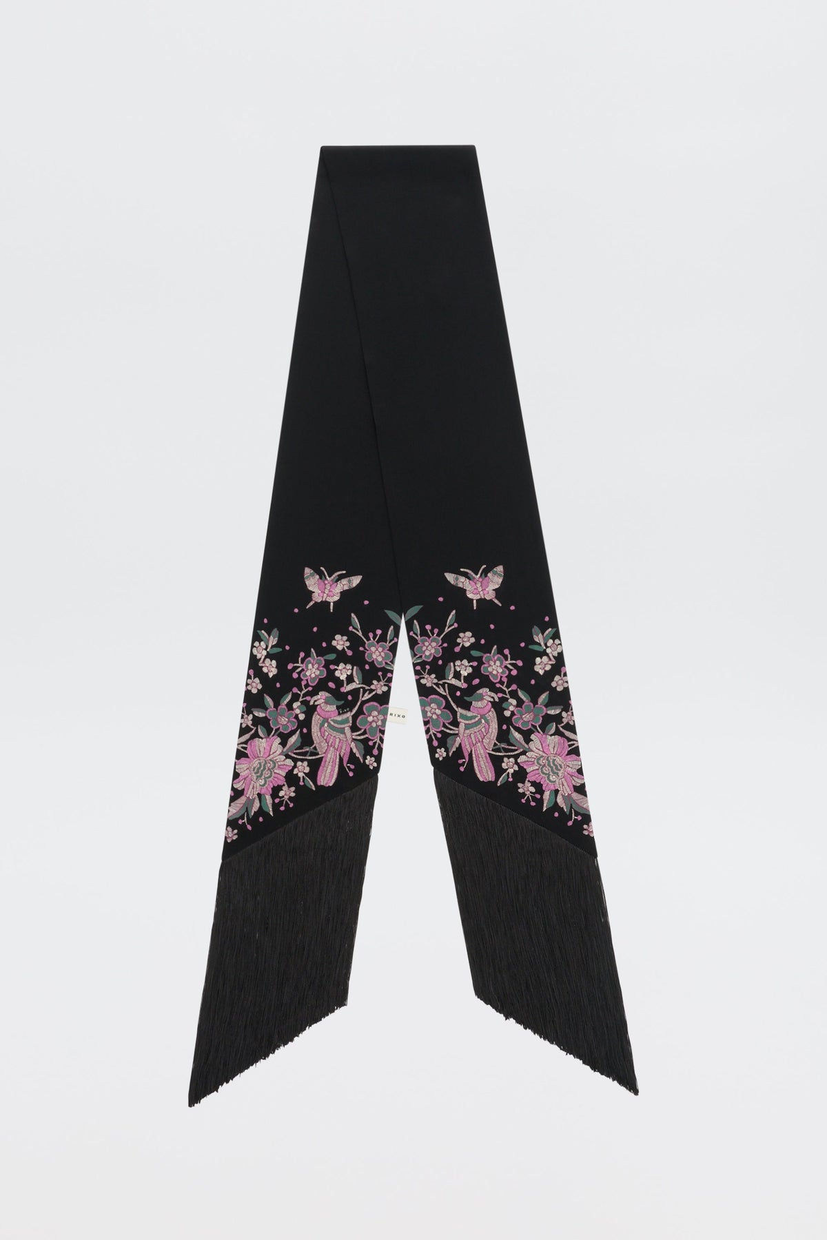 RIXO Casandra in Kyoto Floral Embroidery Black
