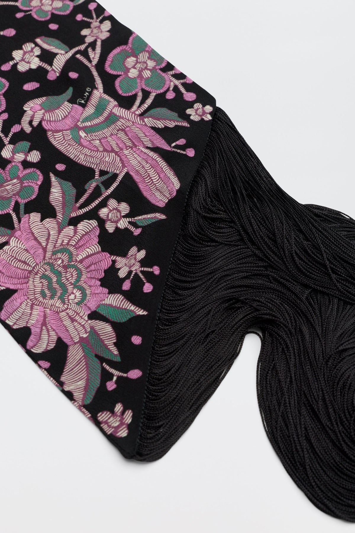 RIXO Casandra in Kyoto Floral Embroidery Black
