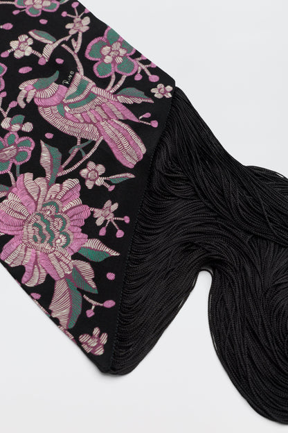 RIXO Casandra in Kyoto Floral Embroidery Black