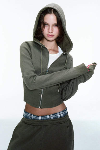 Miaou Sadie Corset Hoodie in Olive