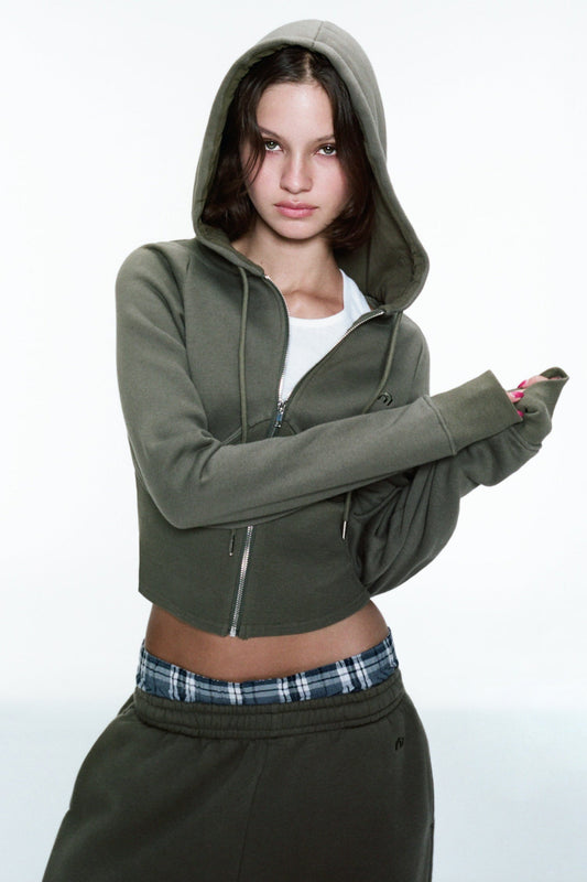 Miaou Sadie Corset Hoodie in Olive