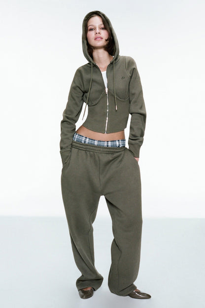 Miaou Sadie Corset Hoodie in Olive