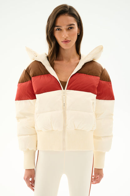 Splits59 Aspen Puffer Jacket in Creme/Terracotta