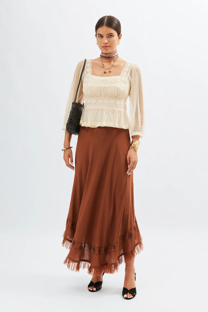 RIXO Tyla Top in Vintage Cream