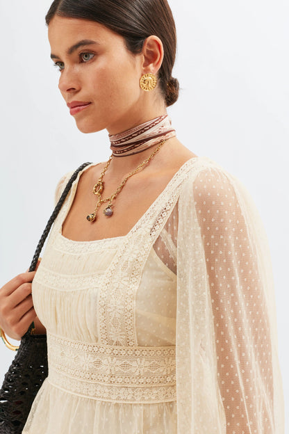 RIXO Tyla Top in Vintage Cream