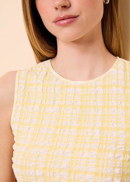 Solid & Striped Brinley Top Puckered Plaid in Citrina