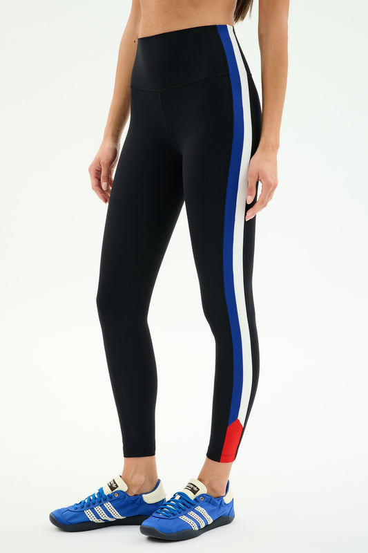 Splits59 Monah High Waist Rigor Legging 7/8 in Black/Cobalt