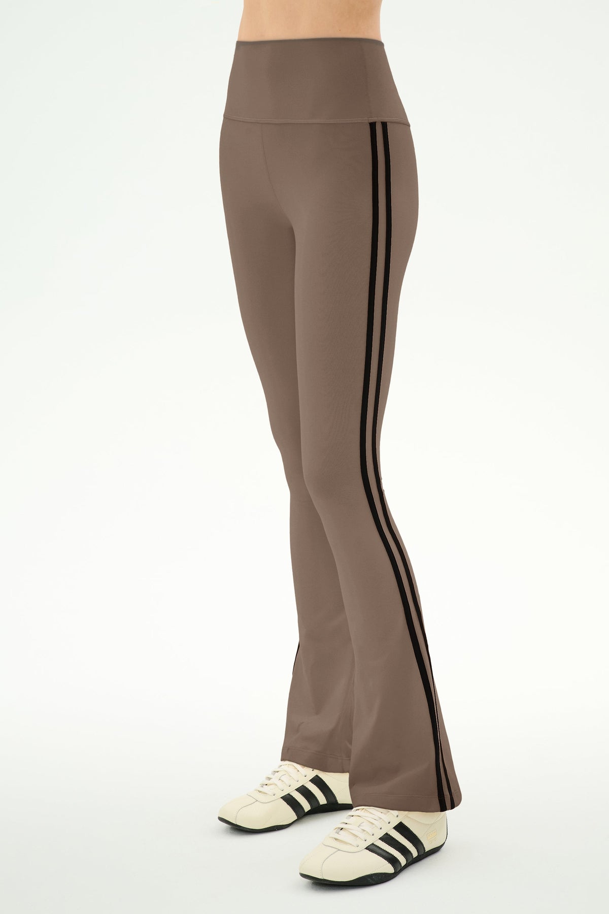 Splits59 Raquel High Waist Supplex Flare in Lentil/Black