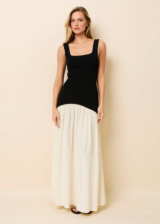 Solid & Striped Camila Dress in Noir/Brule