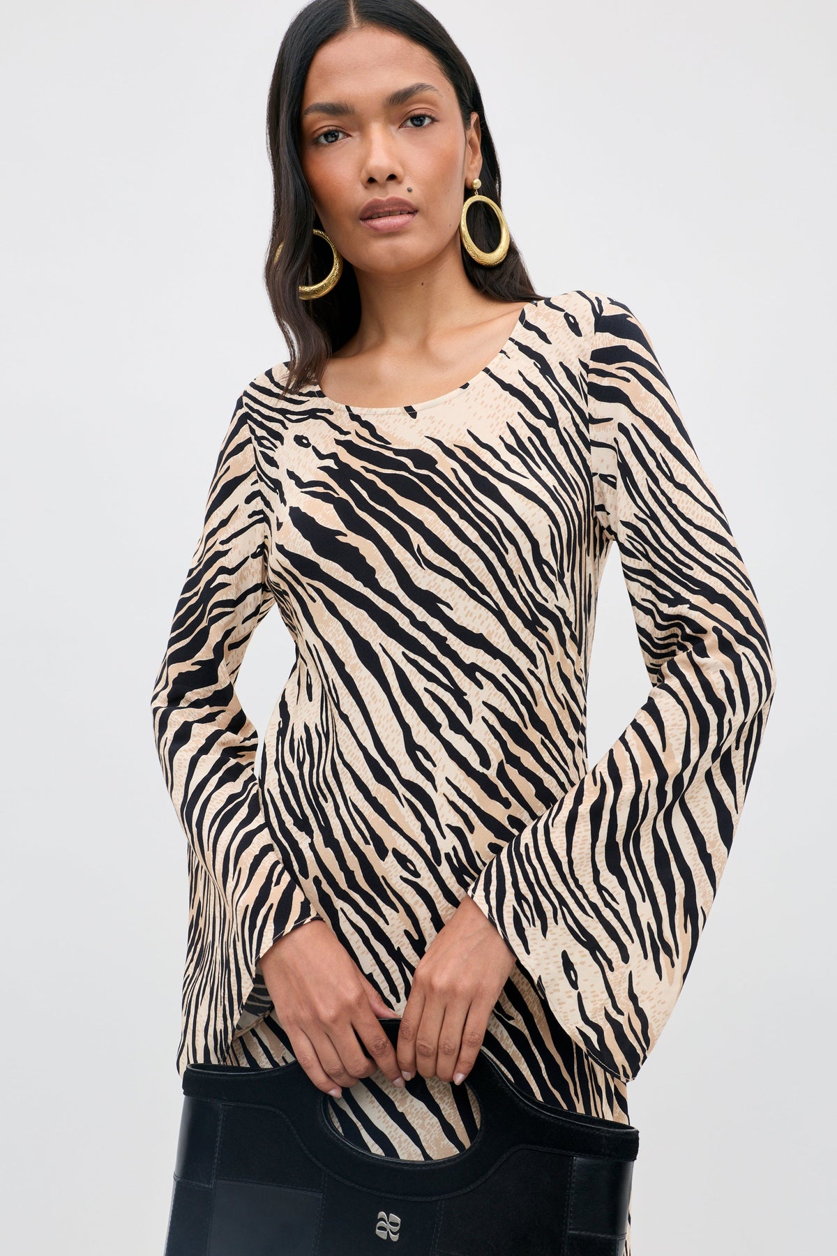 RIXO Amal Dress in Cooper Tiger Beige