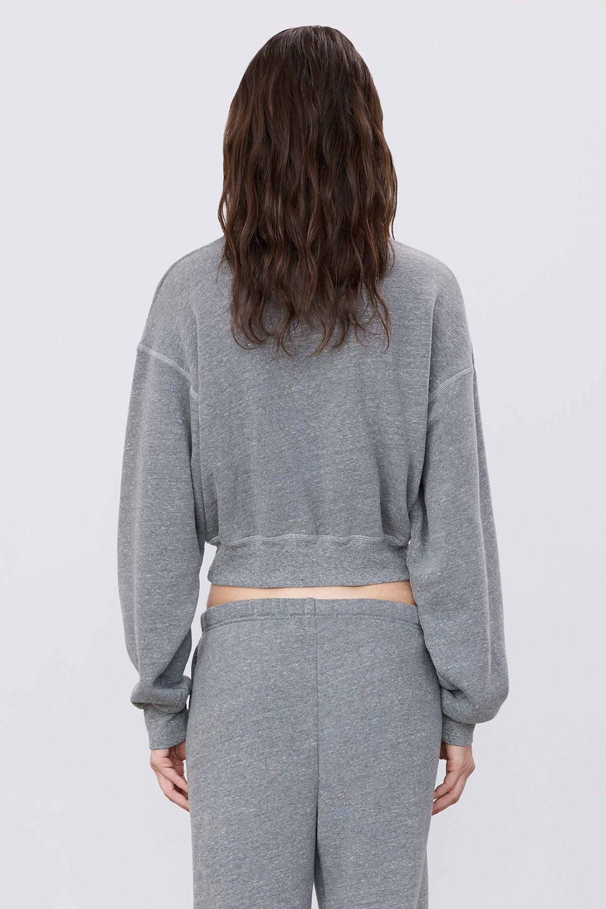 Eterne Cropped Half-zip Sweatshirt in Dark Heather Grey