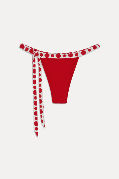 Frankie's Bikinis Coco Skimpy Bikini Bottom in Red Dottie