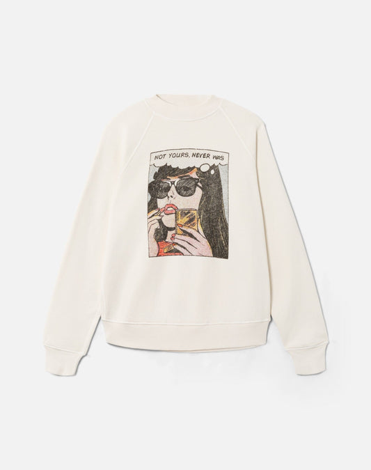 RE/DONE Classic Crewneck Not Yours in Vintage White