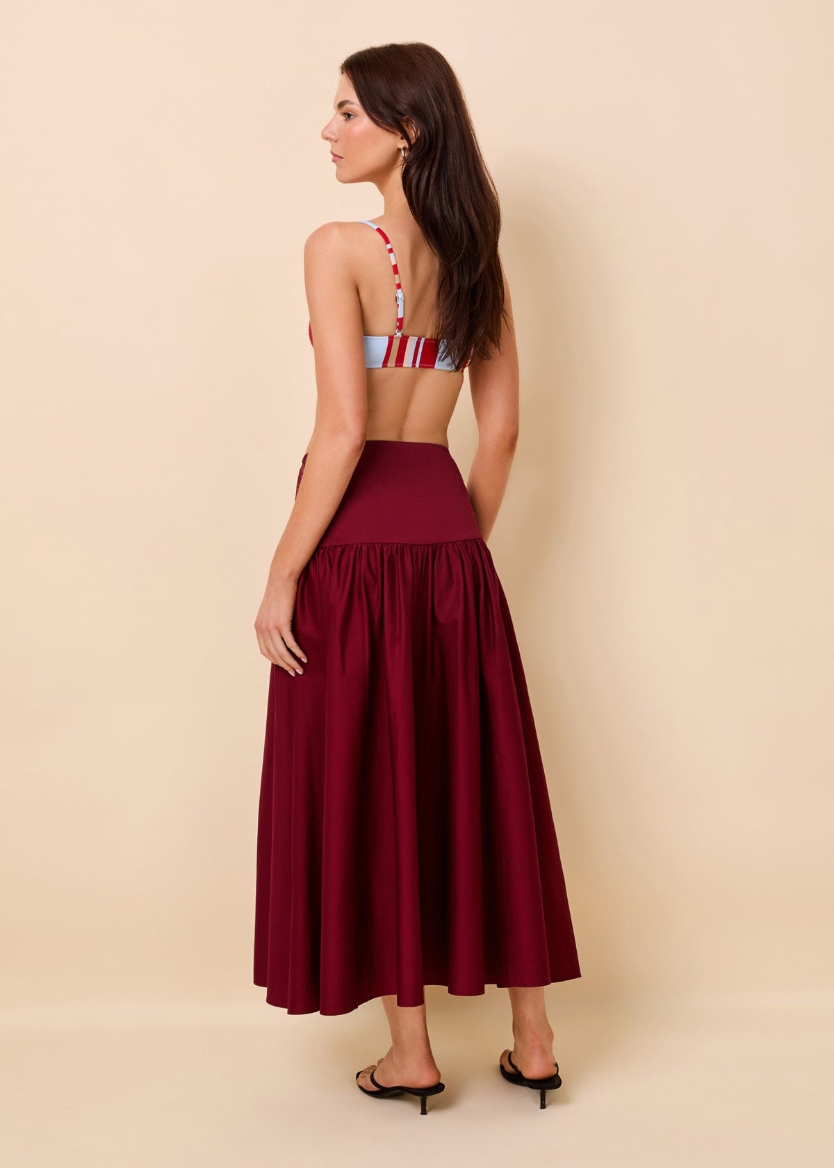 Solid & Striped Magnolia Skirt Poplin in Sangria