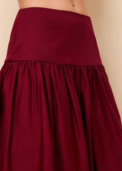 Solid & Striped Magnolia Skirt Poplin in Sangria