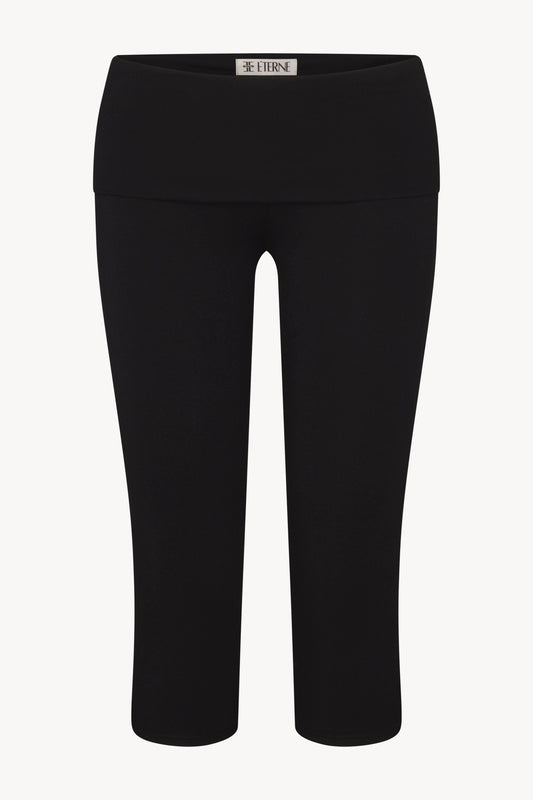 Eterne Foldover Capri Legging in Black