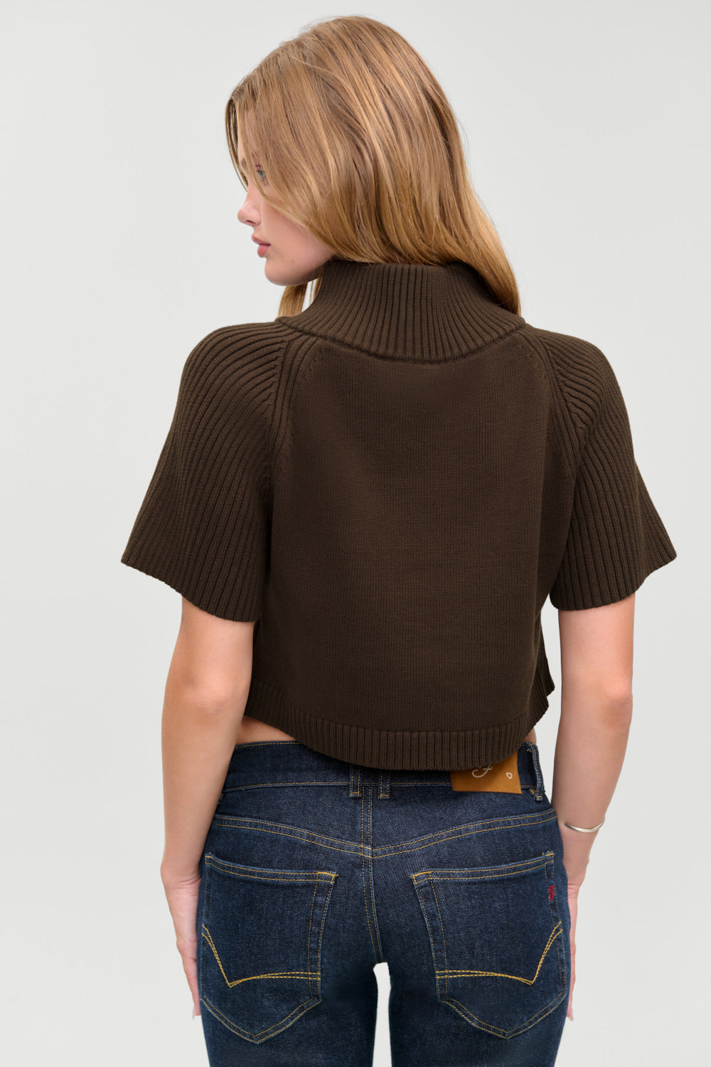 Frankie's Bikinis Everett Knit Cotton Cape in Chocolate Brown