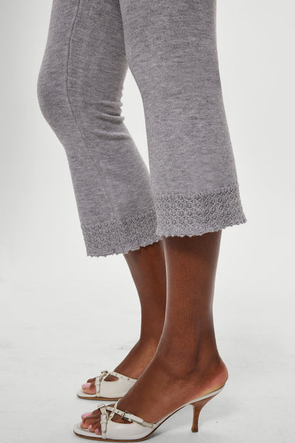 Frankie's Bikinis Milo Knit Capri Pants in Cloud Cover
