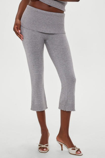 Frankie's Bikinis Milo Knit Capri Pants in Cloud Cover