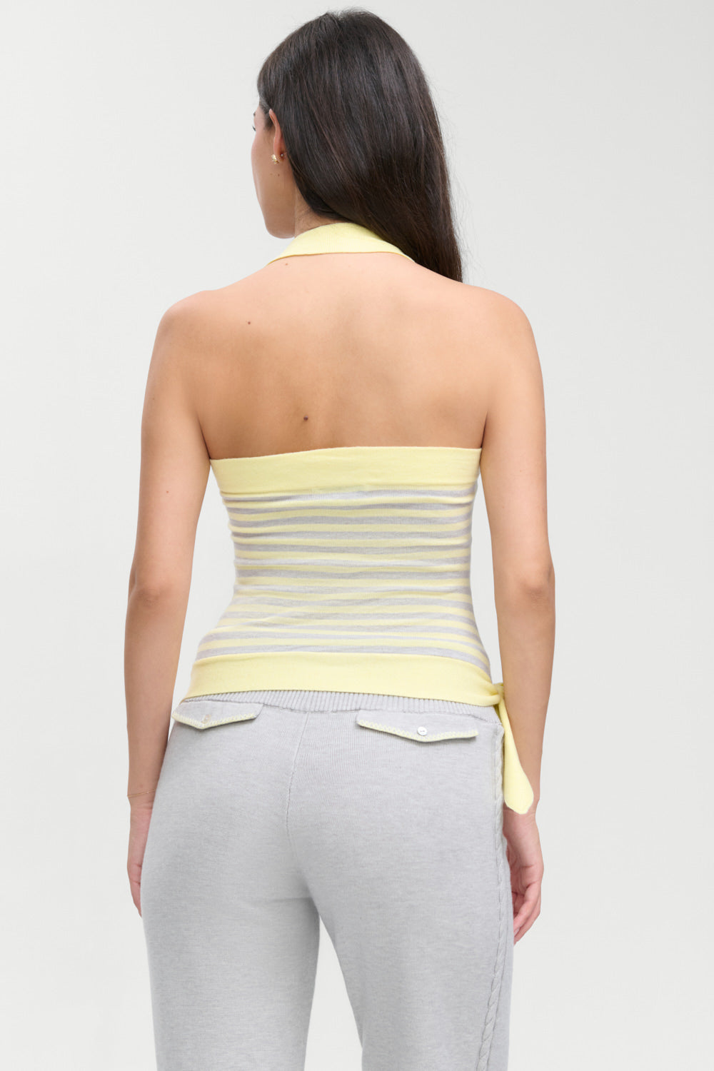 Frankie's Bikinis Quinn Knit Halter Top in Echo Stripe