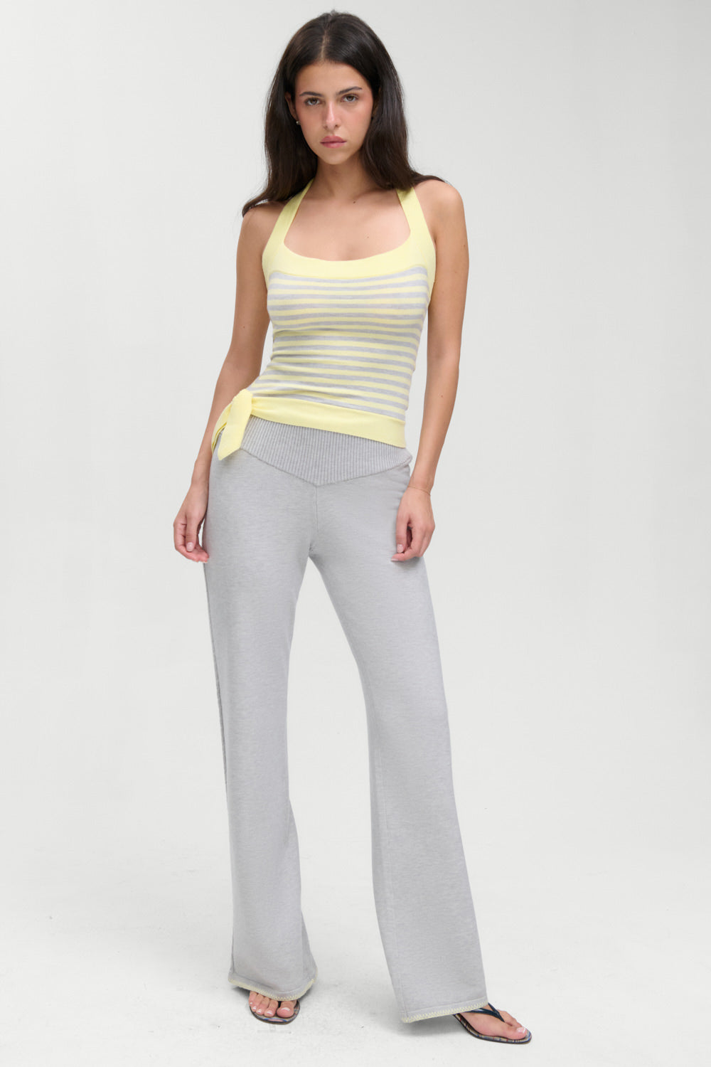 Frankie's Bikinis Quinn Knit Halter Top in Echo Stripe
