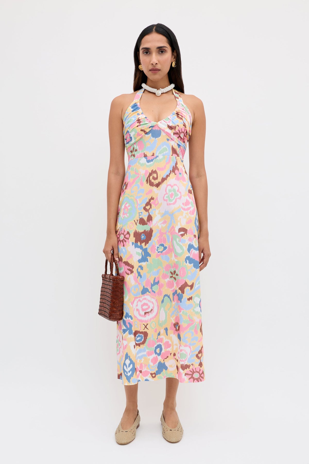 RIXO Ilyana Dress in Ikat Bloom Yellow