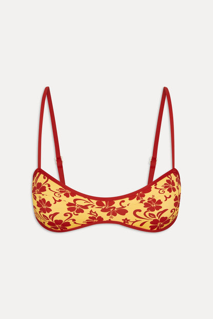 Frankie's Bikinis Lane Skimpy Bandeau Bikini Top in Favorite Flower