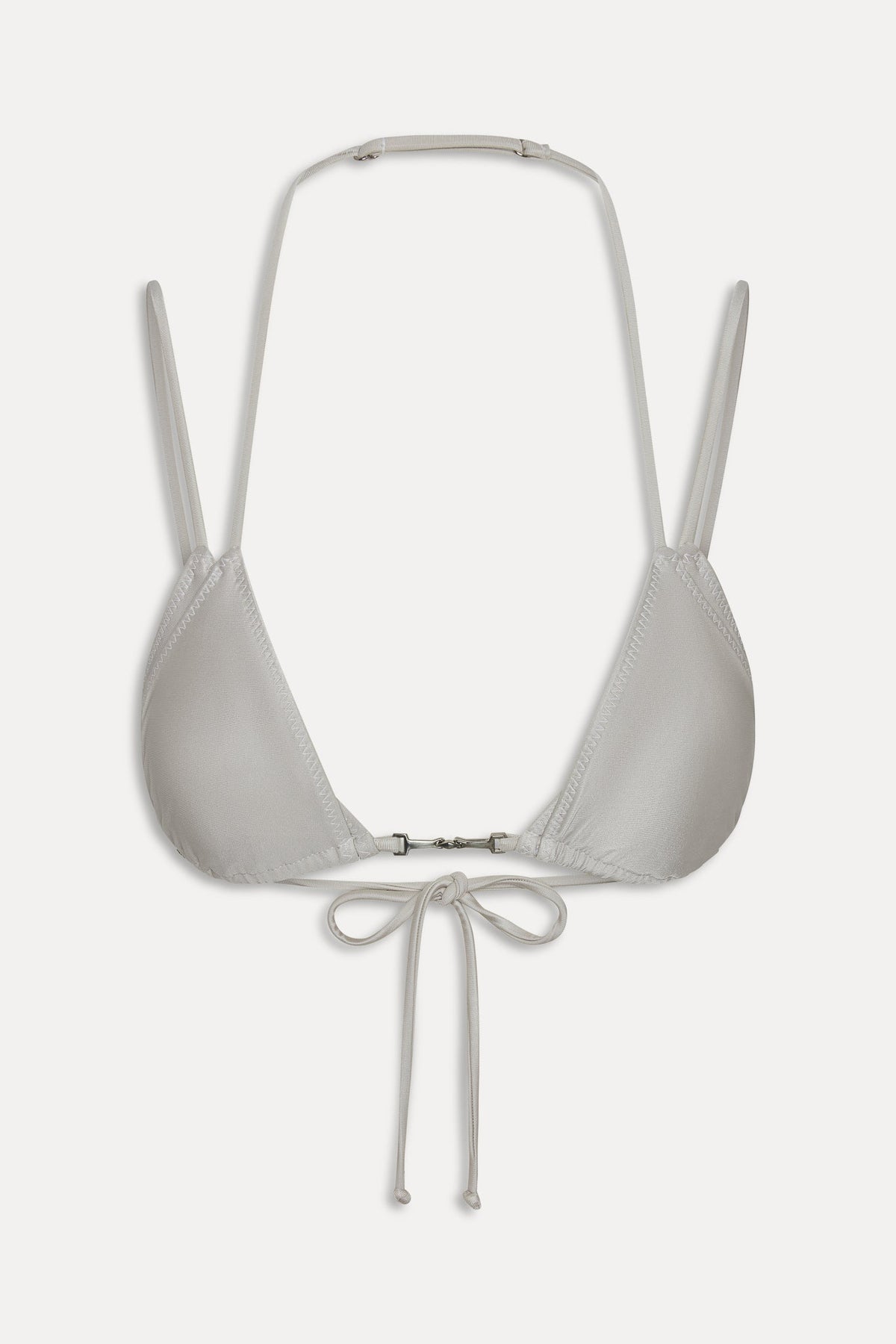 Frankie's Bikinis Mabel Satin Bikini Top in Moon