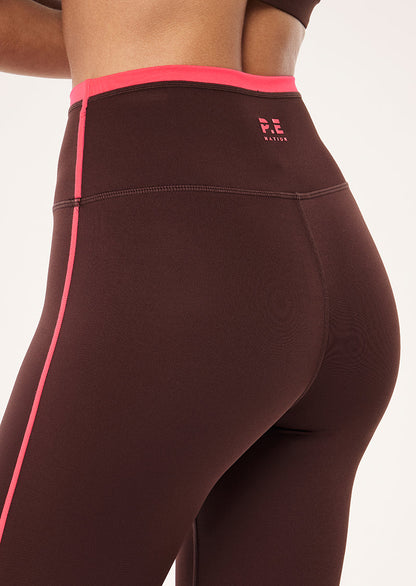 P.E Nation Radar Full Length Legging in Mahogany/Diva Pink