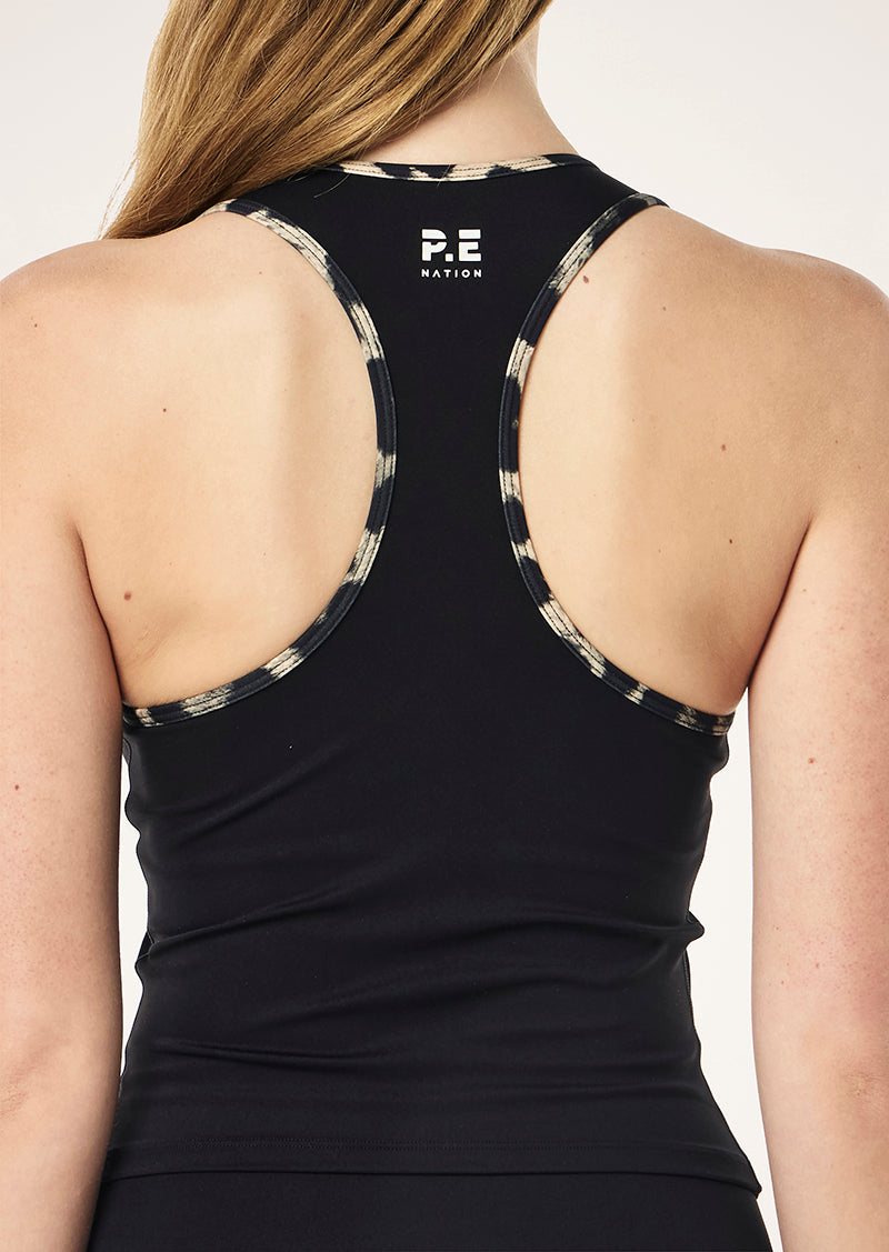 P.E Nation Renewal Tank in Black/Leopard