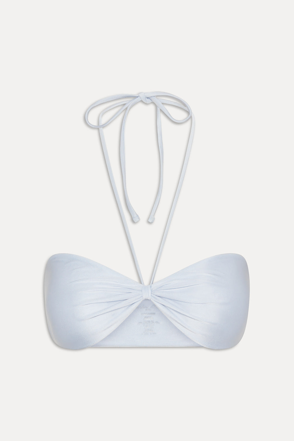 Frankie's Bikinis Rumi Satin Bandeau Bikini Top in Frosting