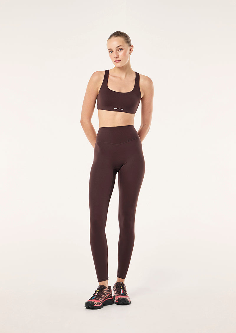 P.E Nation Signature Scoop Sports Bra in Dark Plum