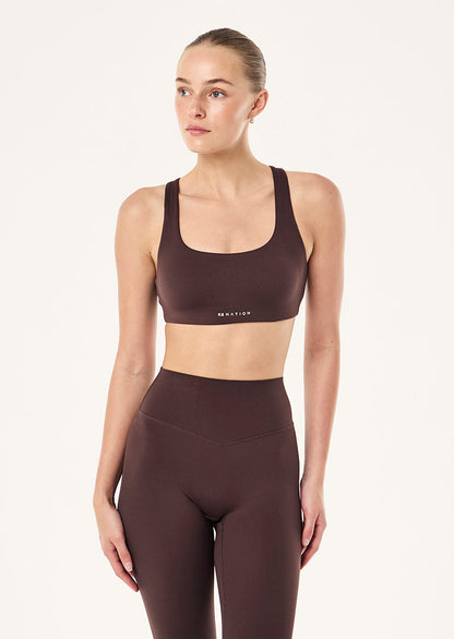 P.E Nation Signature Scoop Sports Bra in Dark Plum